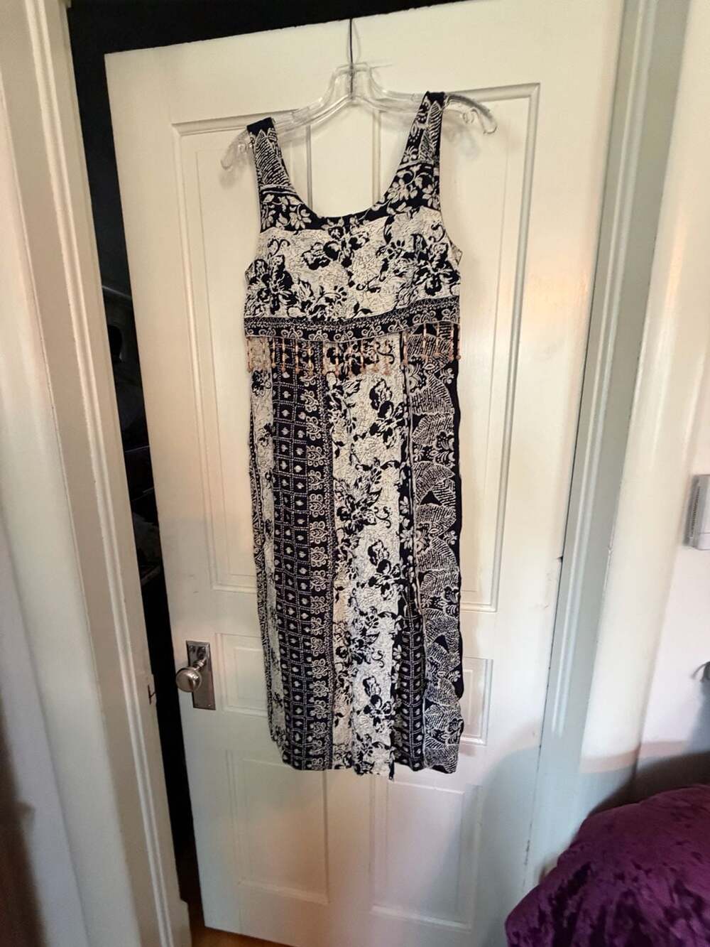 Casual Corner & Co. Vintage Black and White Floral Print Sleeveless Maxi Dress